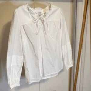 J. Crew White Blouse with Bow‎ Detail